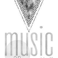 Buy canvas prints of GRAPHIC ART Music on - World off | silver by Melanie Viola