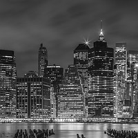 Buy canvas prints of NEW YORK CITY Night Skyline | Panoramic by Melanie Viola