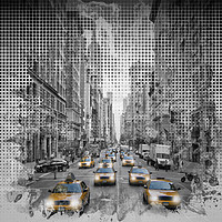 Buy canvas prints of Graphic Art NEW YORK CITY 5th Avenue Traffic by Melanie Viola