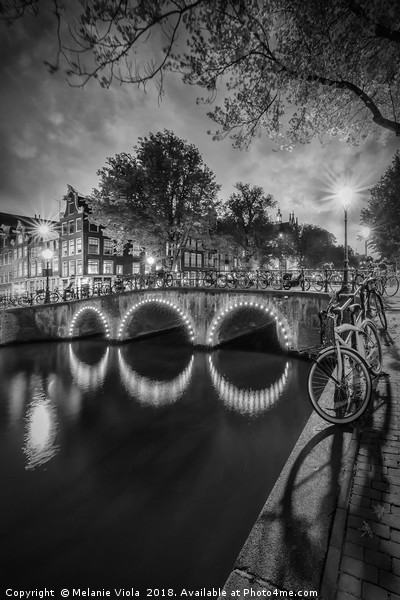 AMSTERDAM Idyllic nightscape from Keizersgracht Picture Board by Melanie Viola