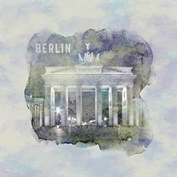 Buy canvas prints of BERLIN Brandenburg Gate | watercolor by Melanie Viola
