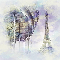 Buy canvas prints of Typical Paris | jazzy watercolour by Melanie Viola