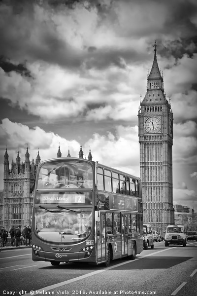 LONDON Houses of Parliament and traffic Picture Board by Melanie Viola