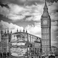Buy canvas prints of LONDON Houses of Parliament and traffic by Melanie Viola