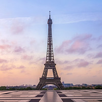 Buy canvas prints of Eiffel Tower Sunrise by Melanie Viola
