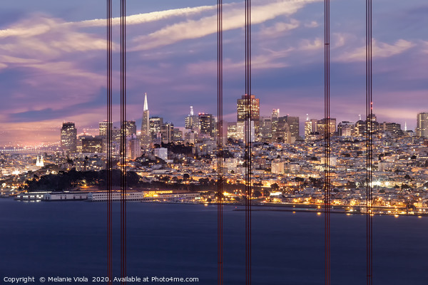 SAN FRANCISCO Evening Skyline  Picture Board by Melanie Viola