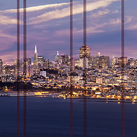 Buy canvas prints of SAN FRANCISCO Evening Skyline  by Melanie Viola
