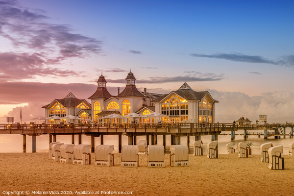 BALTIC SEA Sellin Pier during sunset Picture Board by Melanie Viola