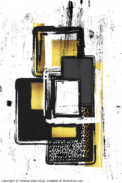 Abstract Painting No. 3 | gold Picture Board by Melanie Viola