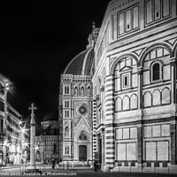 Buy canvas prints of FLORENCE Saint Mary of the Flowers & Baptistery in the evening by Melanie Viola