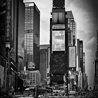 Buy canvas prints of NEW YORK CITY Times Square | Monochrome by Melanie Viola