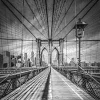 Buy canvas prints of NEW YORK CITY Brooklyn Bridge | Monochrom by Melanie Viola