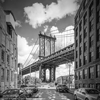 Buy canvas prints of NEW YORK CITY Manhattan Bridge | Monochrome by Melanie Viola
