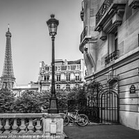 Buy canvas prints of Parisian Charm | monochrome by Melanie Viola