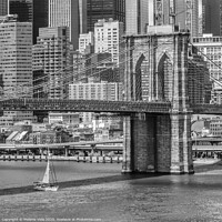 Buy canvas prints of NEW YORK CITY Brooklyn Bridge and East River by Melanie Viola