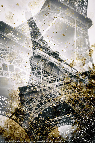Eiffel Tower | Vintage gold Picture Board by Melanie Viola