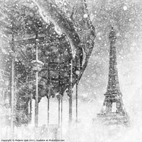 Buy canvas prints of Typical Paris | fairytale-like winter magic by Melanie Viola