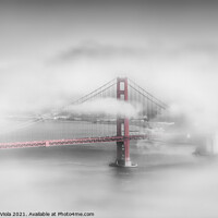 Buy canvas prints of Foggy Golden Gate Bridge | colorkey by Melanie Viola