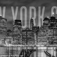 Buy canvas prints of NEW YORK CITY Skyline | Monochrome Panorama by Melanie Viola