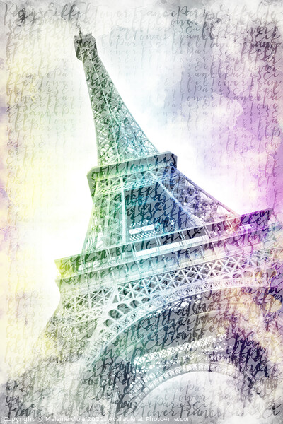 PARIS Watercolour Eiffel Tower Picture Board by Melanie Viola