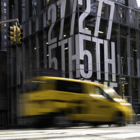 Buy canvas prints of Taxi cab on 5th Avenue, New York  by Peter Towle