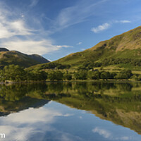 Buy canvas prints of Lake Buttermere reflections. by Peter Towle