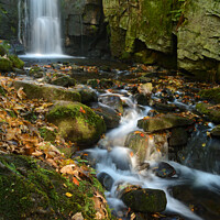Buy canvas prints of Lumsdale Falls by Peter Towle