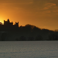 Buy canvas prints of Winters sunset at Belvoir Castle by Peter Towle