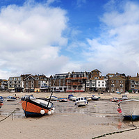 Buy canvas prints of Fishing boats at low tide,St Ives, Cornwall by Peter Towle