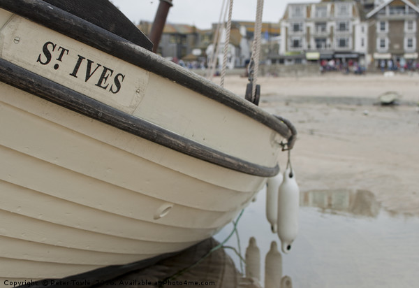 St Ives Boat Picture Board by Peter Towle