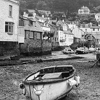 Buy canvas prints of Polperro harbour, Cornwall by Peter Towle