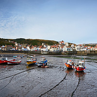 Buy canvas prints of Low tide, Staithes by Peter Towle