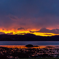 Buy canvas prints of Sunset over the Sound of Arisaig by Pauline MacFarlane