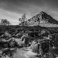 Buy canvas prints of Buachaille Etive Mór Waterfall by Angela H