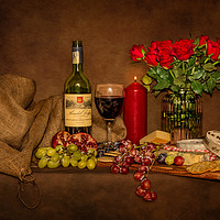 Buy canvas prints of Wine and Cheese by Angela H