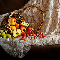 Buy canvas prints of Grapes and apples by Angela H