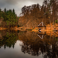 Buy canvas prints of Loch Dunmore Boathouse by Angela H