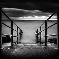 Buy canvas prints of Railings into the water by Angela H