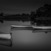 Buy canvas prints of Loch Rusky Fishing Boats by Angela H