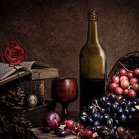 Buy canvas prints of Wine and Grapes by Angela H