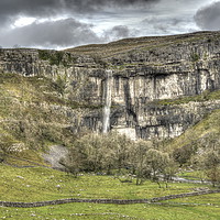 Buy canvas prints of Malham Cove Waterfall 2 by Simon Wells