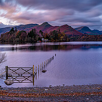 Buy canvas prints of Derwent Water dawn  by Michael Brookes