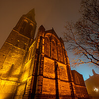 Buy canvas prints of Church in fog by Michael Brookes