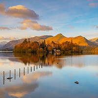 Buy canvas prints of Spring morning at Derwent Water, Kewswick, Cumbria by Michael Brookes