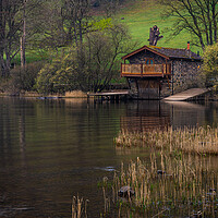 Buy canvas prints of Ulswater Boathouse by Michael Brookes