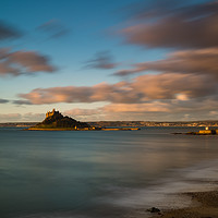 Buy canvas prints of Moving clouds over St Michael's Mount  by Michael Brookes