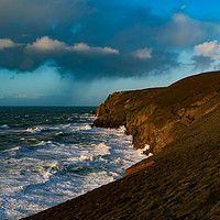 Buy canvas prints of Storm at Wheal Coates by Michael Brookes