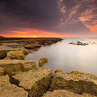 Buy canvas prints of Whitecliffe Bay Sunrise by Michael Brookes