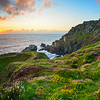 Buy canvas prints of Botallack Sunset by Michael Brookes