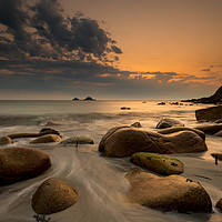 Buy canvas prints of Porth Nanven sunset  by Michael Brookes